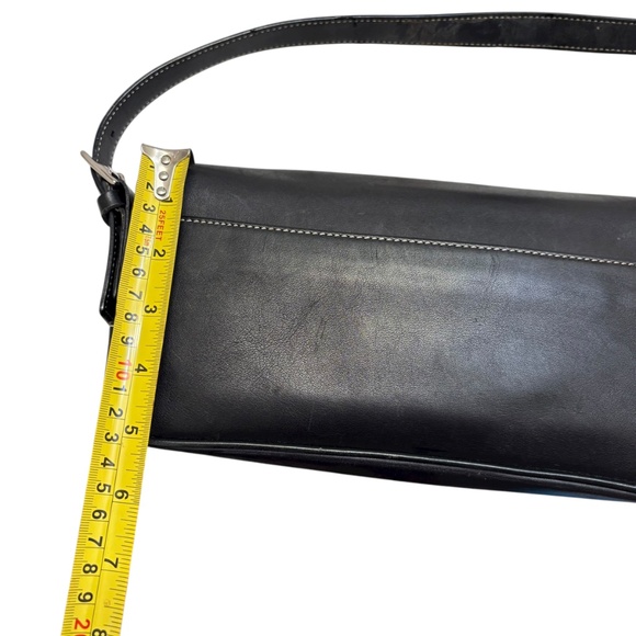 Coach 7784 vintage y2k black leather east west baguette shoulder bag - Picture 5 of 7